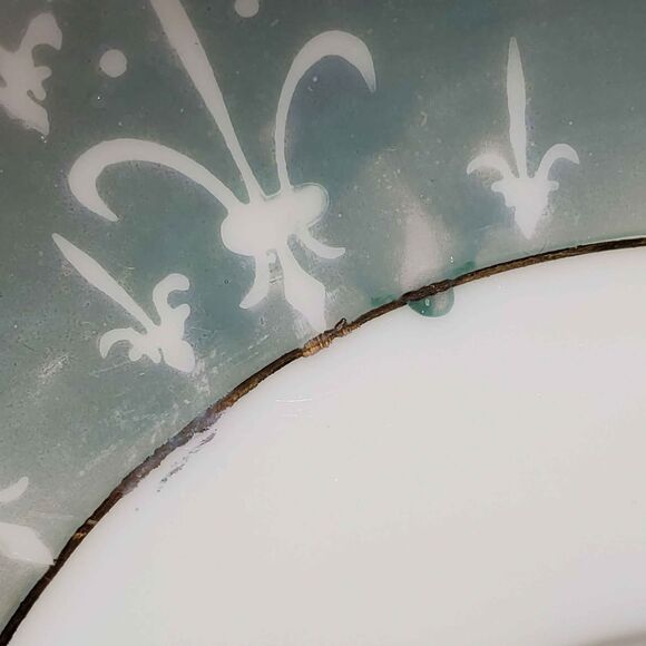 Fleur De Lis Teacup and Saucer Floral Vintage - Picture 8 of 10